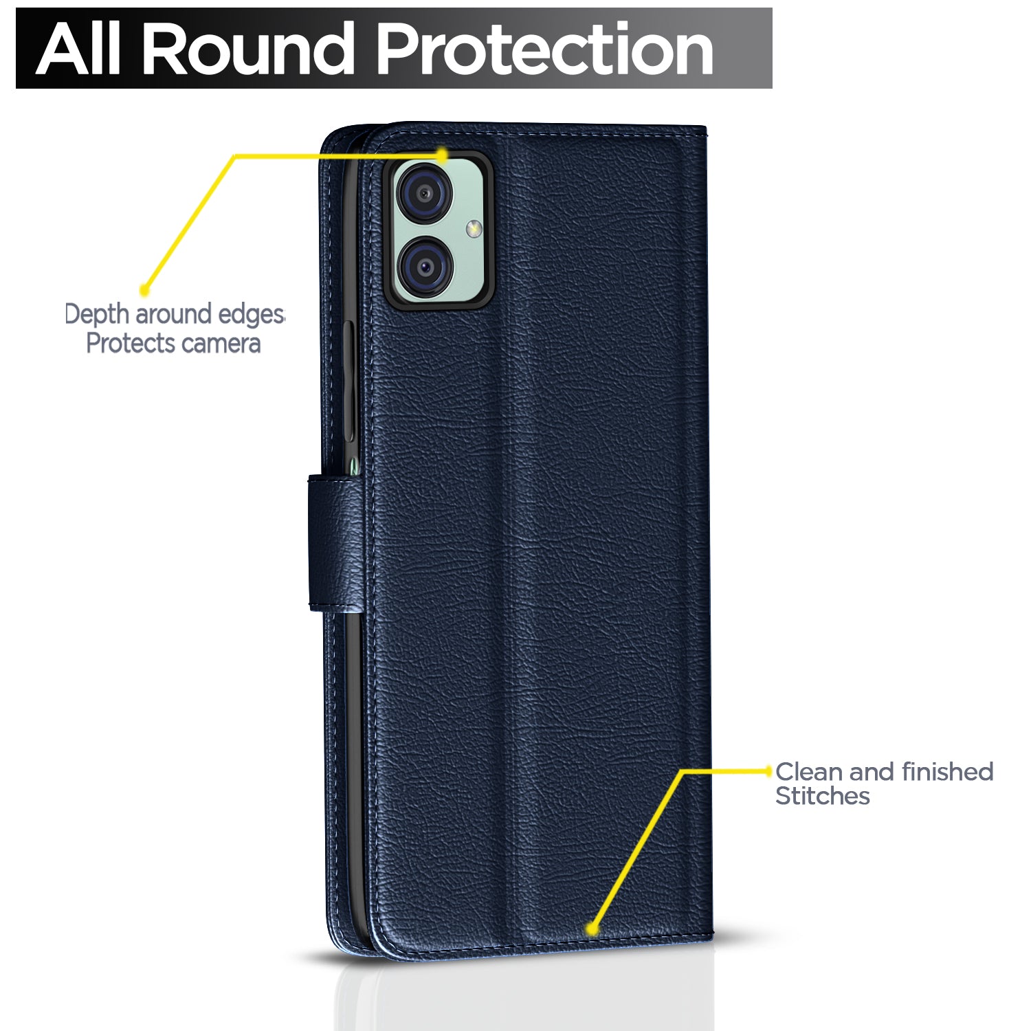 Pikkme Samsung Galaxy M04 / F04 / A04e Button Flip Cover (Blue)