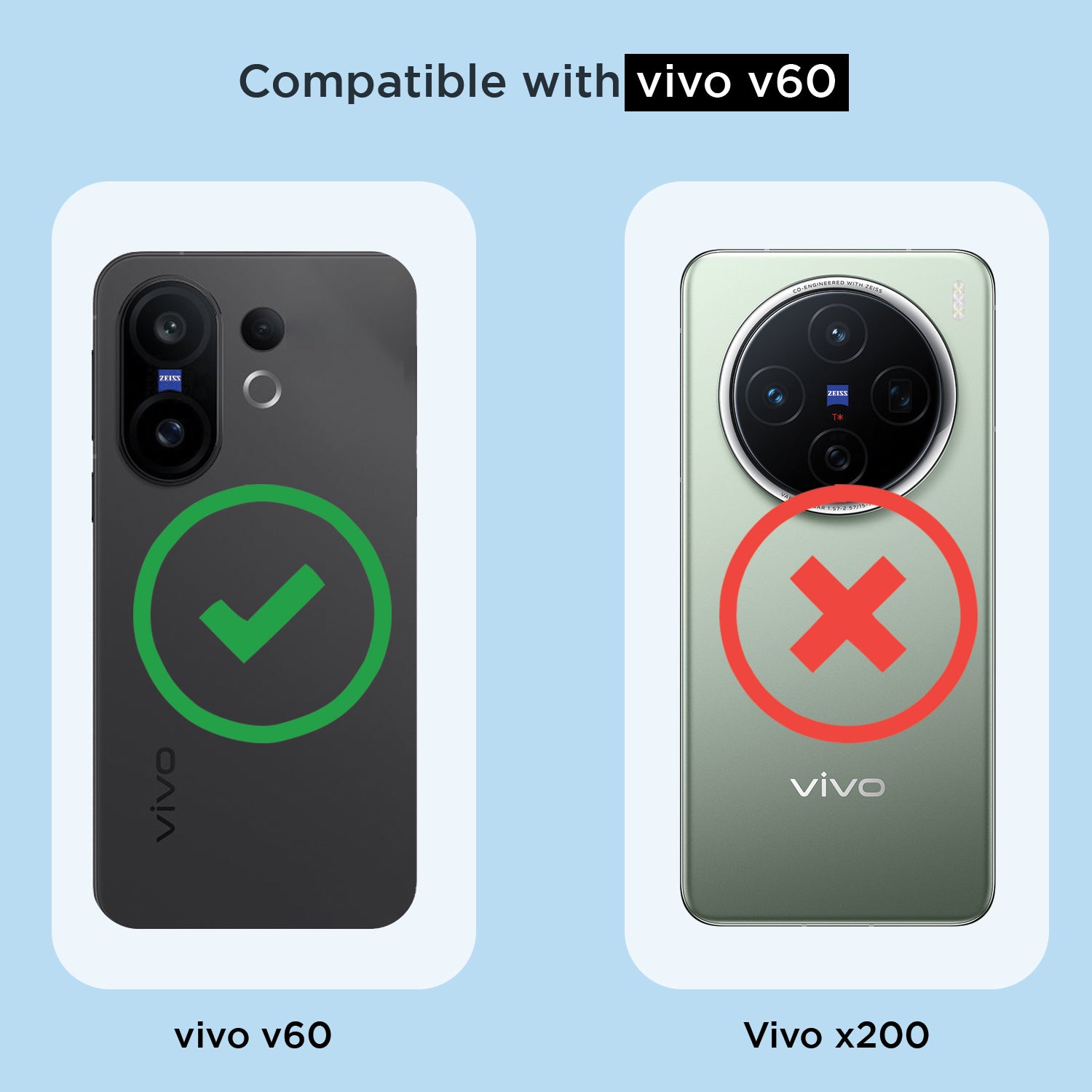 Pikkme Vivo V60 5G Mag-Safe Shockproof PC + TPU Back Cover (Transparent)