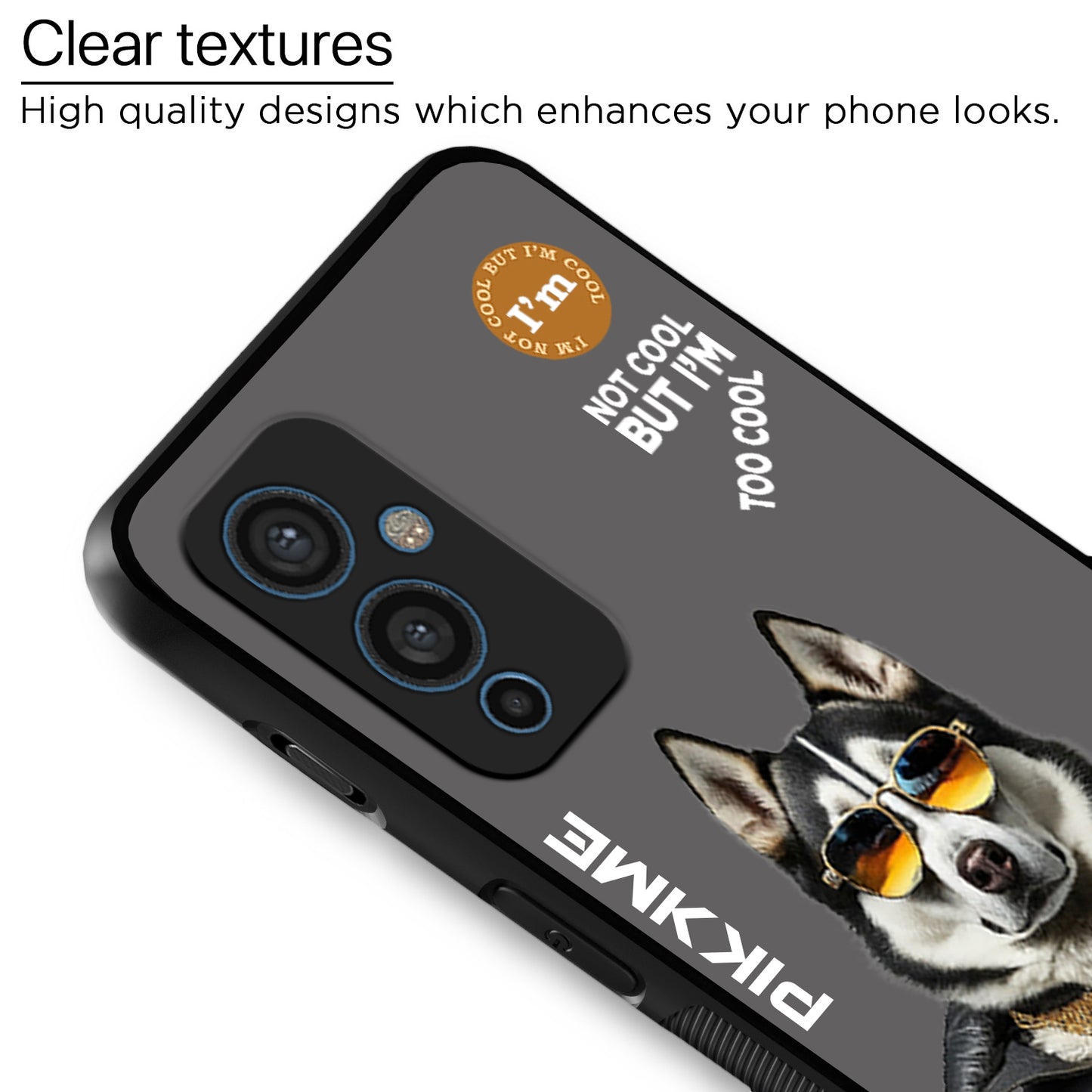 Pikkme Back Cover Pc Tpu + Printed Cool Funky Stylish Grey Dog Swag Raised Edges Camera Protection |Bumper Case For OnePlus 9 (Design 02)