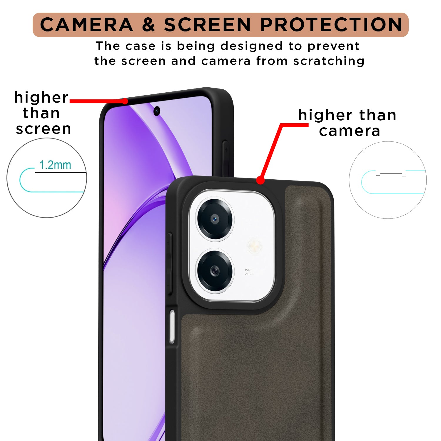 Pikkme Oppo A3x 5G / A3x 4G / A3 5G Premium Leatherback Case (Brown)