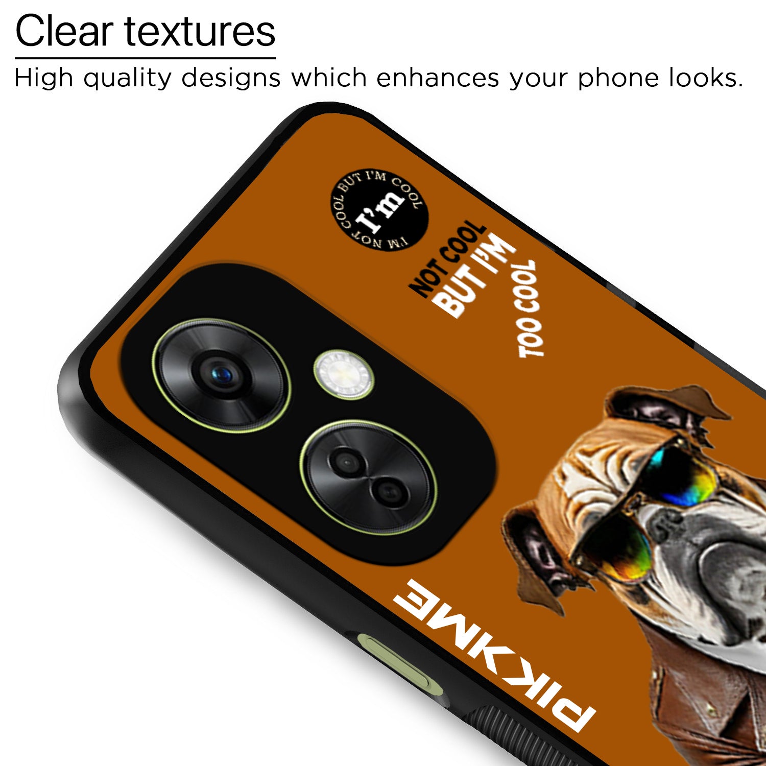 Pikkme Back Cover Pc Tpu + Printed Cool Funky Stylish Brown Dog Swag Raised Edges Camera Protection |Bumper Case For OnePlus Nord Ce 3 Lite 5G