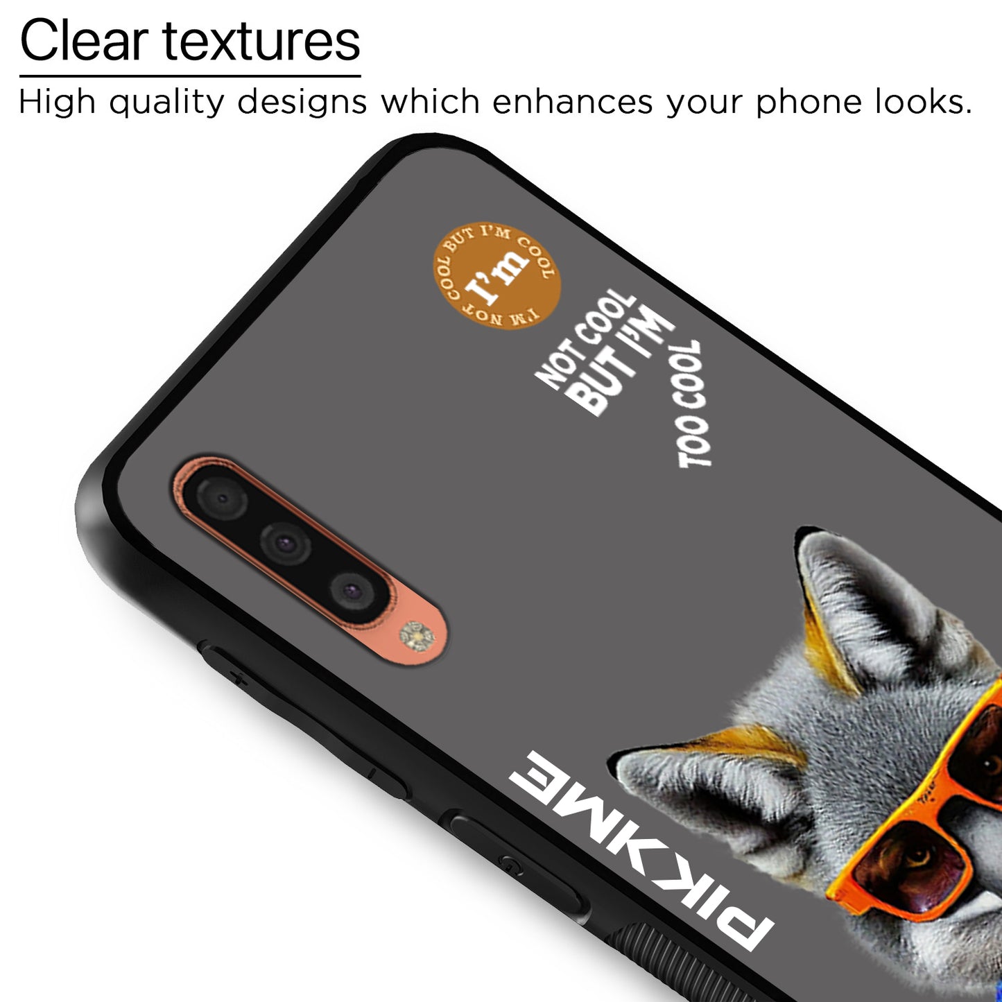 Pikkme Back Cover Pc Tpu + Printed Cool Funky Stylish Grey Wolf Swag Raised Edges Camera Protection |Bumper Case For Samsung Galaxy A50 (Design 01)