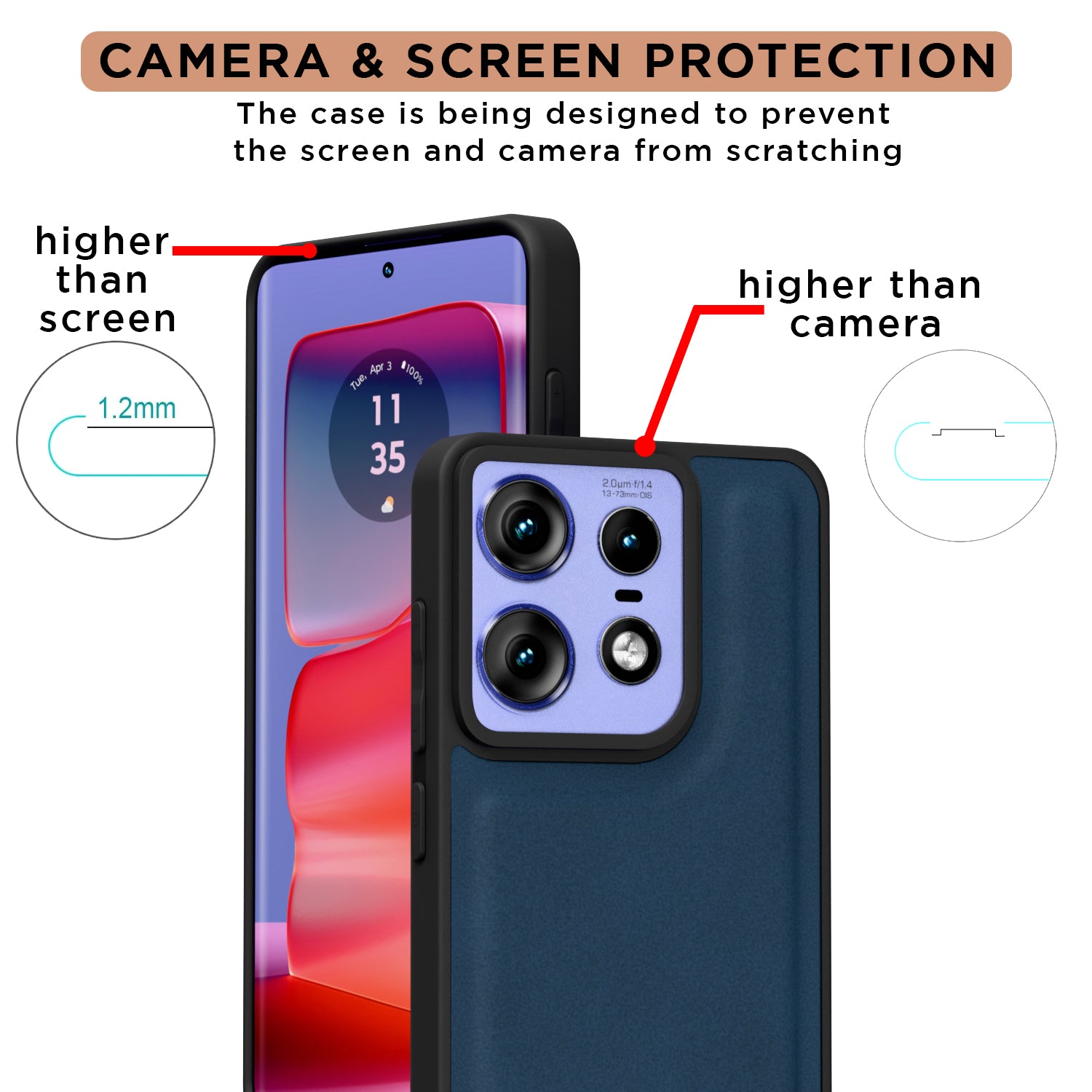 Pikkme Motorola Moto Edge 50 Pro 5G Premium Leatherback Case (Blue)