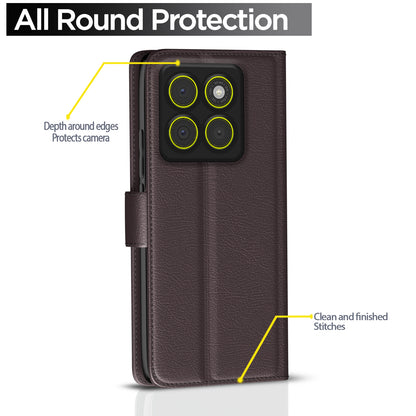 Pikkme Motorola Moto Edge 70 5G Premium Leather Finish Vintage Flip Cover (Coffee)