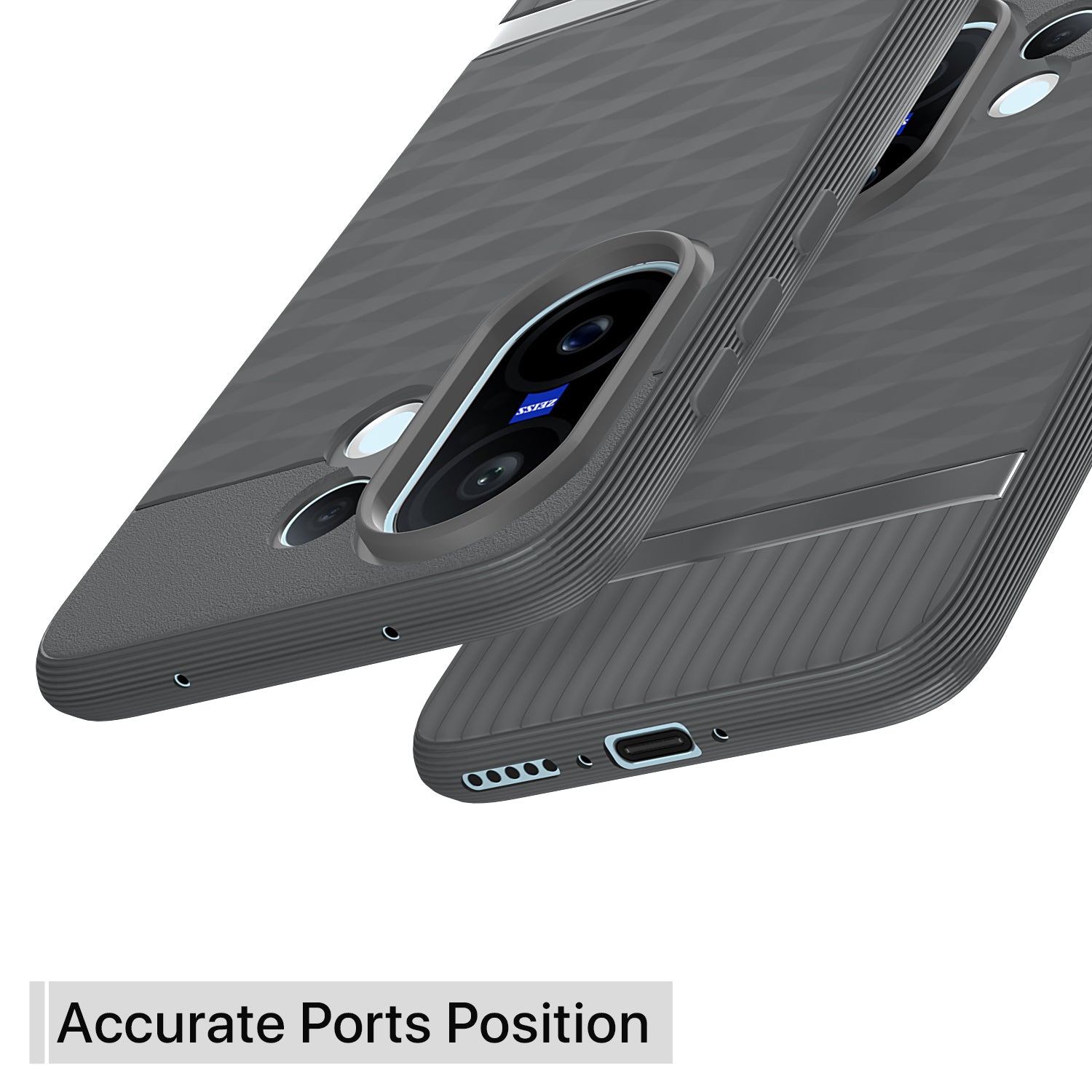 Pikkme Vivo X200 Fe 5G Shockproof Soft Flexible Gencase Back cover (Grey)