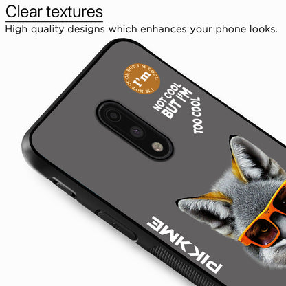 Pikkme Back Cover Pc Tpu + Printed Cool Funky Stylish Grey Wolf Swag Raised Edges Camera Protection |Bumper Case For OnePlus 7 (Design 01)