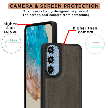 Pikkme Samsung Galaxy M35 5G Premium Leatherback Case (Brown)