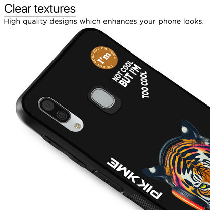 Pikkme Back Cover Pc Tpu + Printed Cool Funky Stylish Black Tiger Swag Raised Edges Camera Protection |Bumper Case For Samsung Galaxy A30 (Design 06)