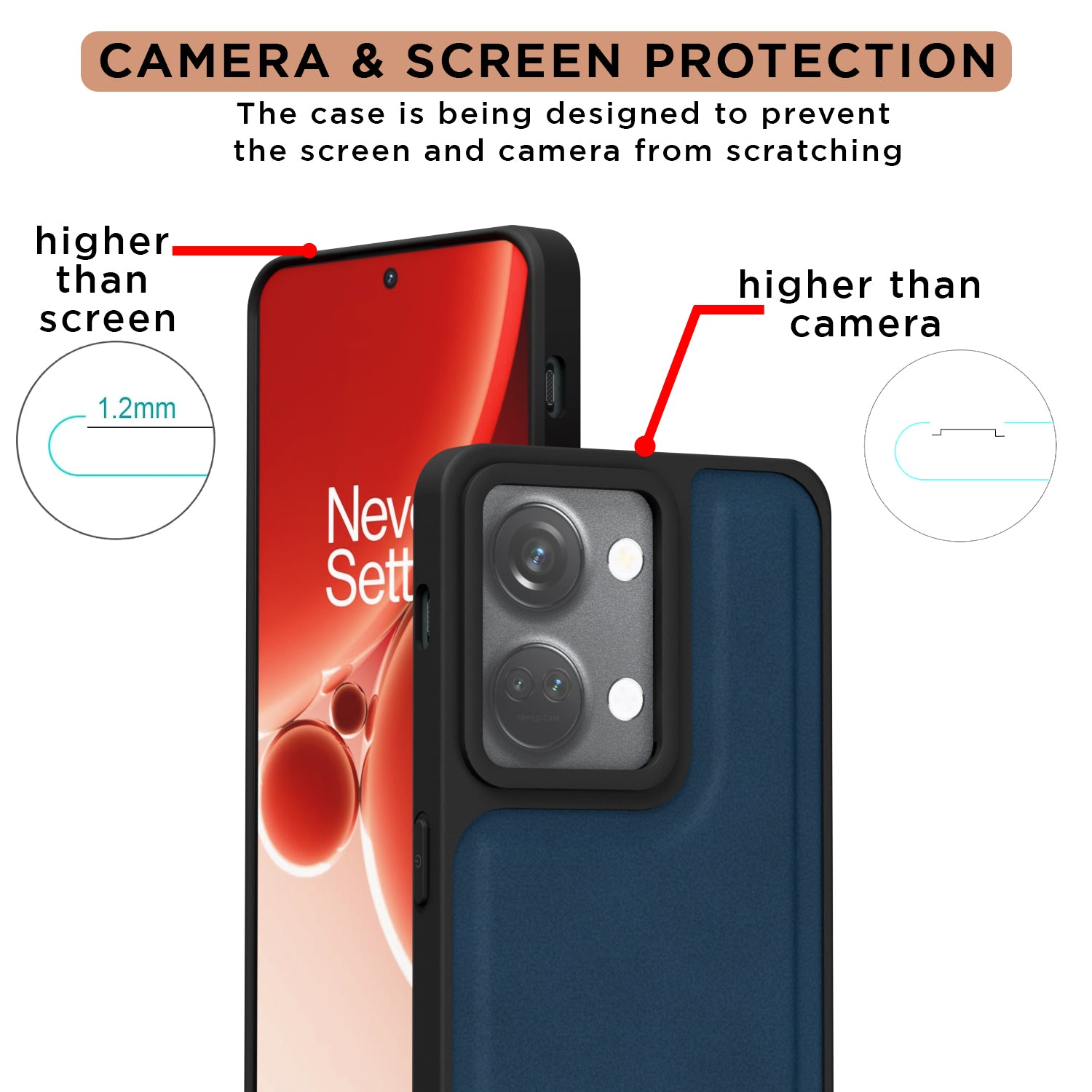 Pikkme OnePlus Nord 3 5G Premium Super Soft-Touch Leatherback Case (Blue)
