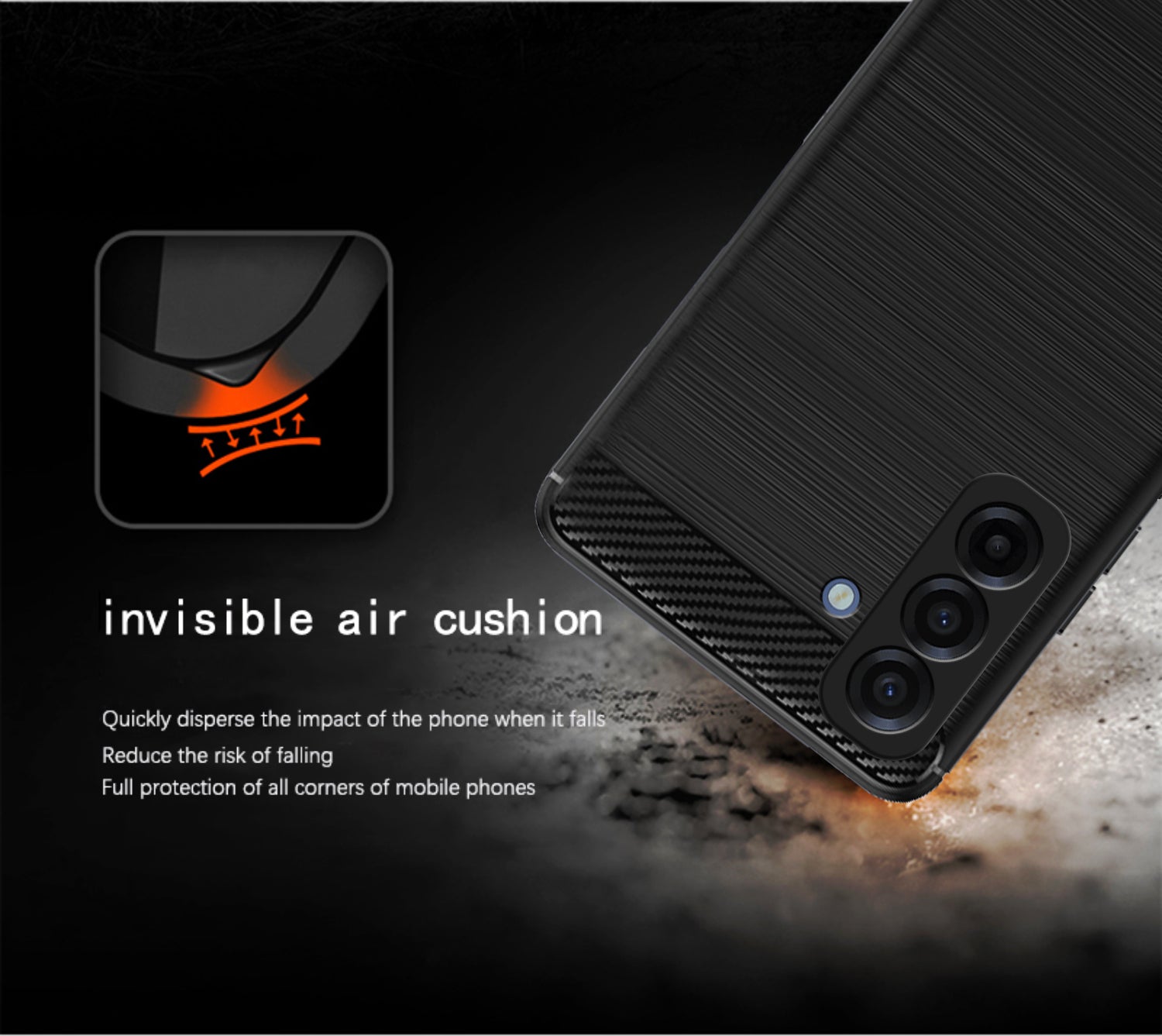 Pikkme Samsung Galaxy M17 5G / A17 5G / F17 5G  Hybrid Carbon Fiber Back Cover (Black)
