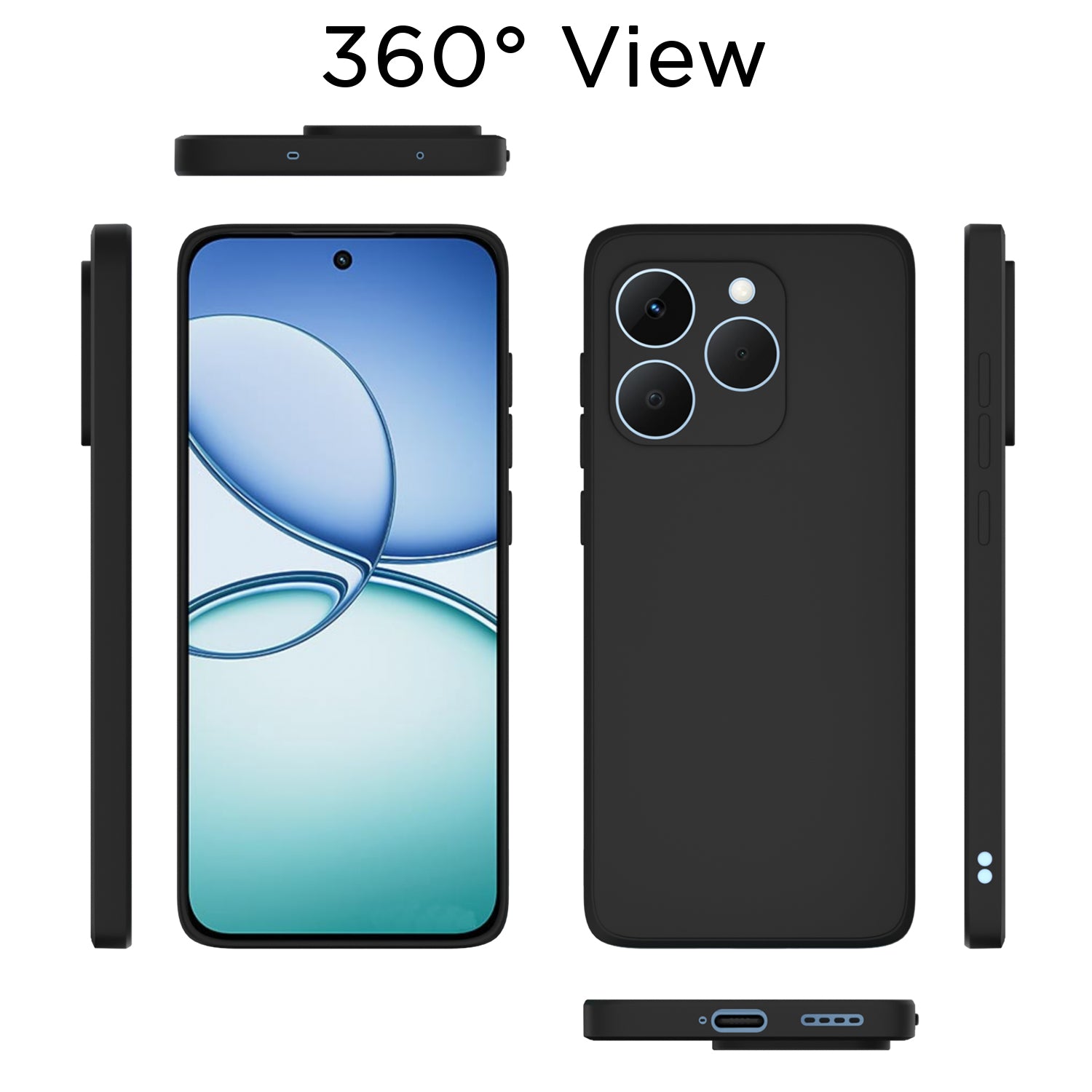 Black Liquid Silicone phone cover for Realme 15T 5G – Pikkme – photo 4