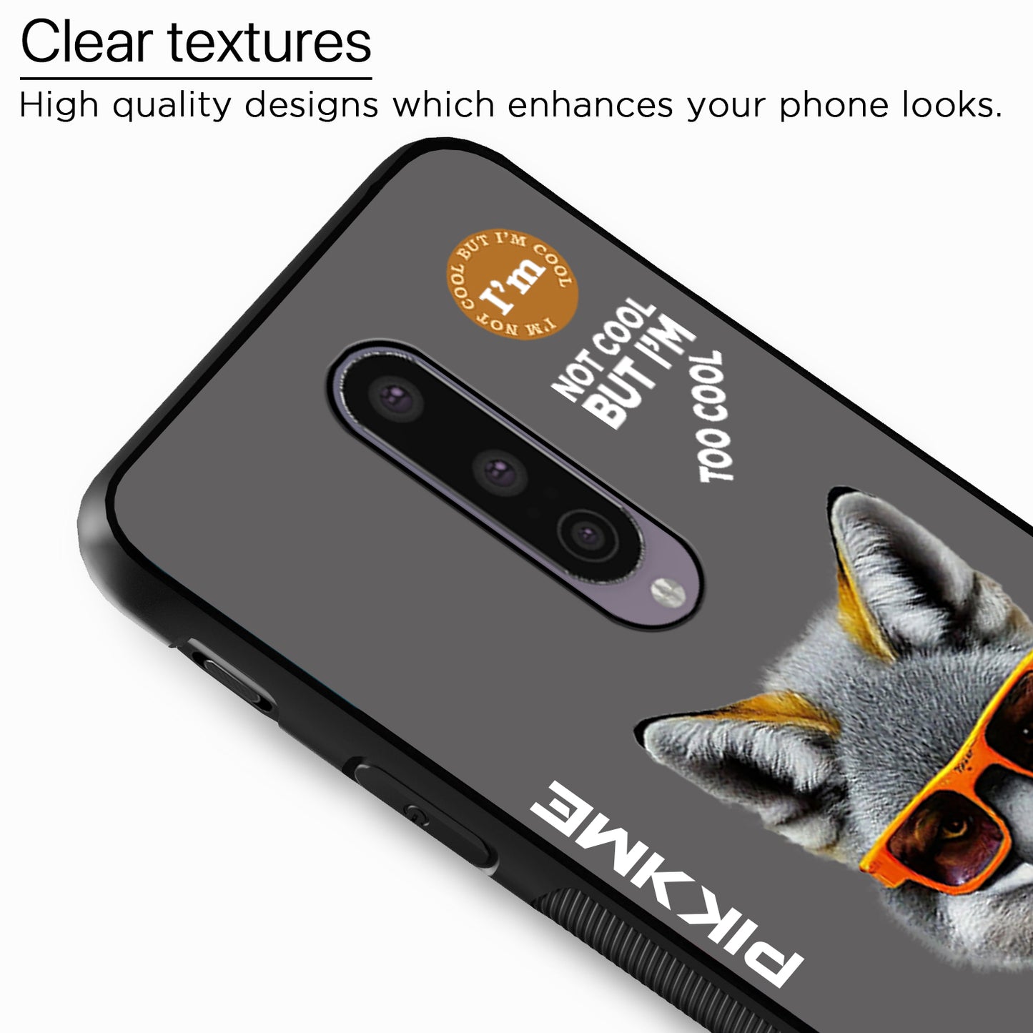 Pikkme Back Cover Pc Tpu + Printed Cool Funky Stylish Grey Wolf Swag Raised Edges Camera Protection |Bumper Case For OnePlus 8 (Design 01)