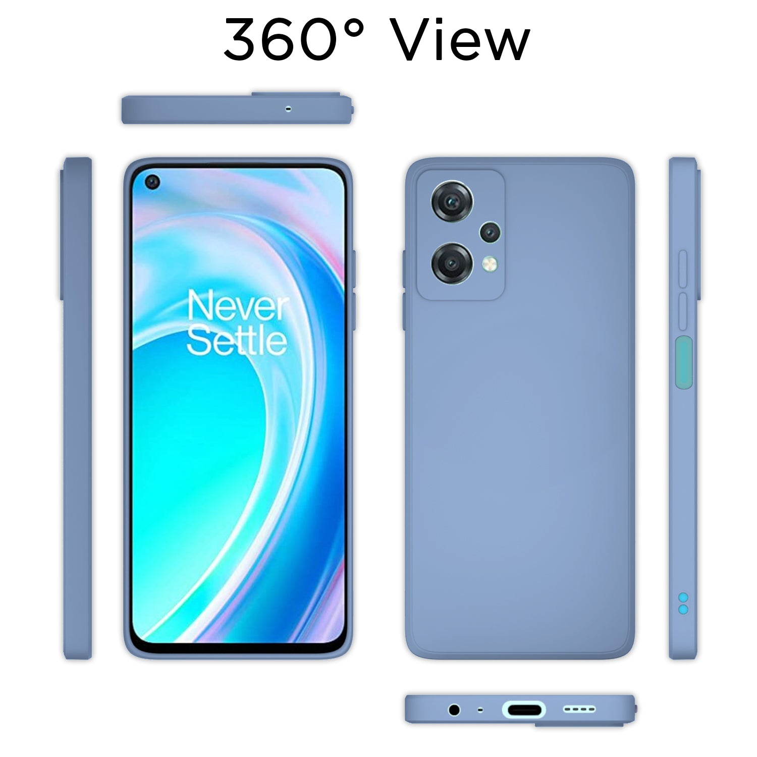 Pikkme OnePlus Nord CE 2 Lite 5G Liquid Silicone aqua blue mobile cover – photo 4