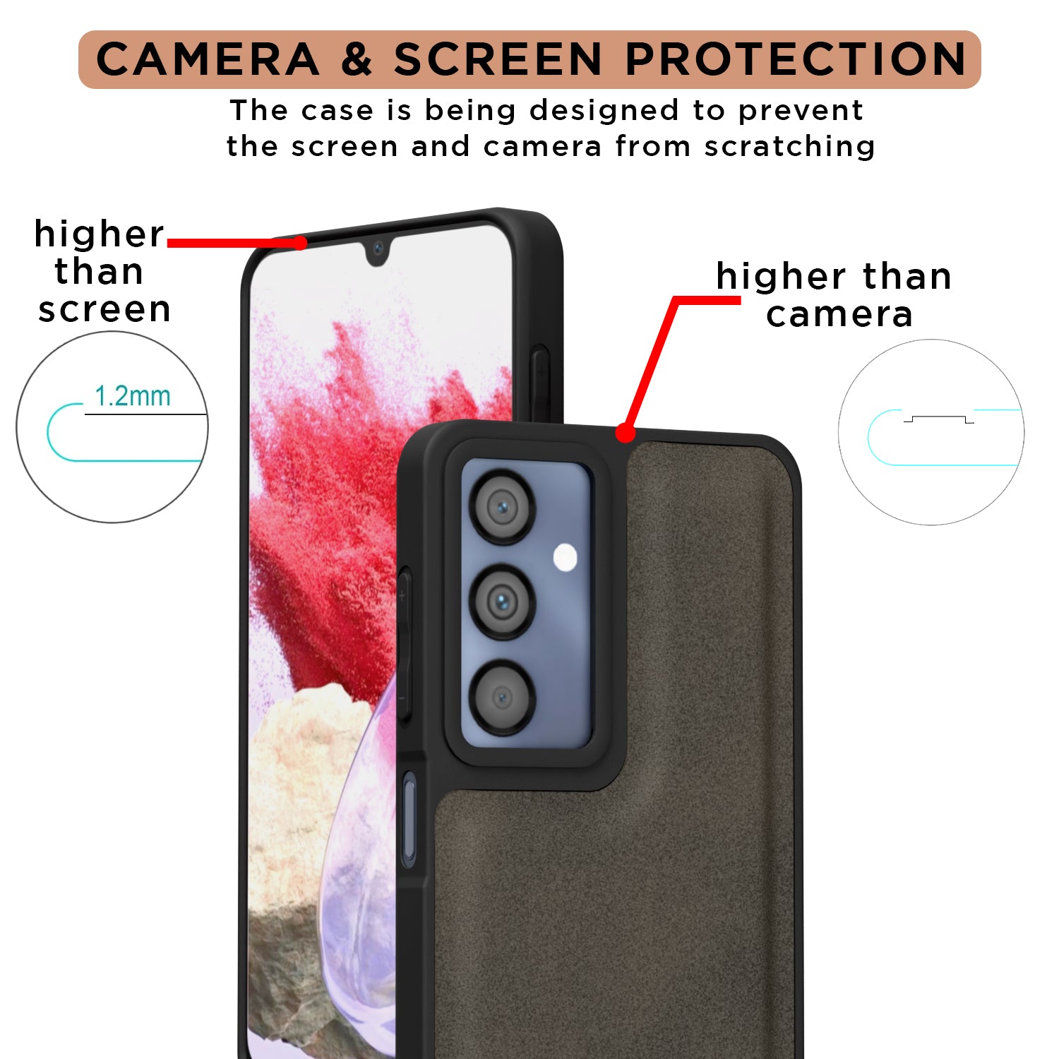 Pikkme Samsung Galaxy M34 5G Premium Leatherback Case (Brown)