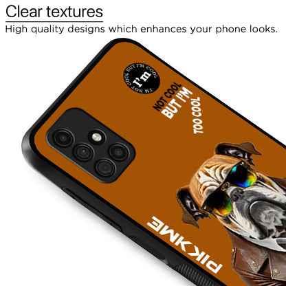 Pikkme Back Cover Pc Tpu + Printed Cool Funky Stylish Brown Dog Swag Raised Edges Camera Protection |Bumper Case For Samsung Galaxy M31s (Design 10)