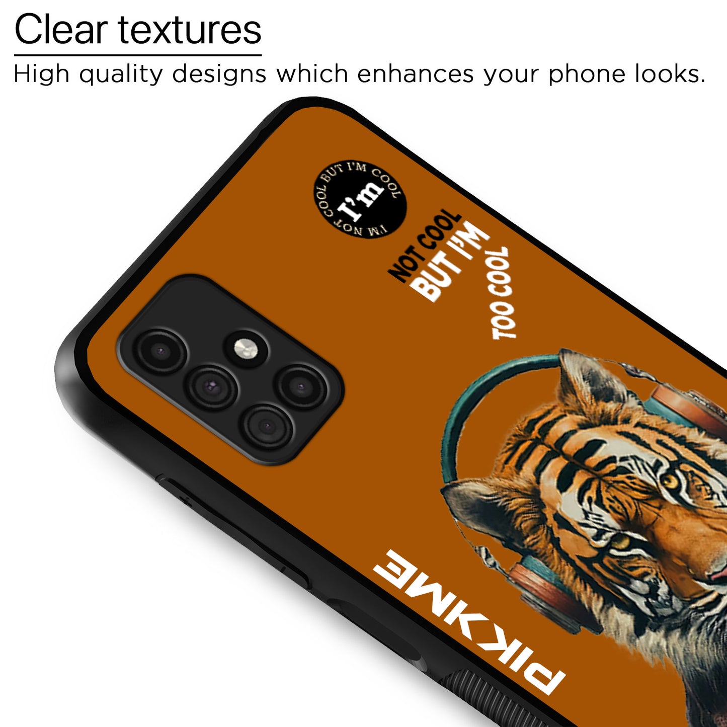 Pikkme Back Cover Pc Tpu + Printed Cool Funky Stylish Brown Tiger Swag Raised Edges Camera Protection |Bumper Case For Samsung Galaxy M31s (Design 09)