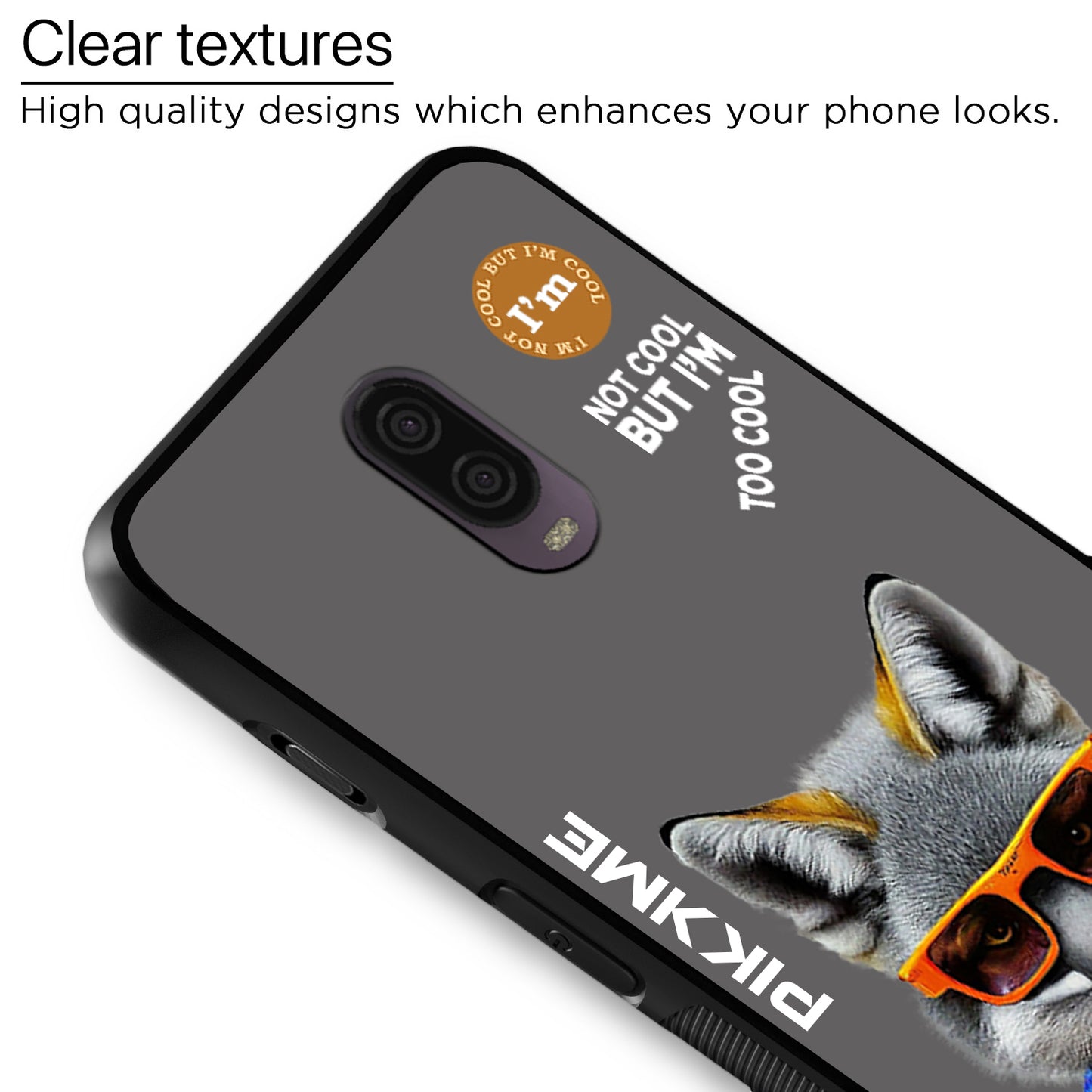 Pikkme Back Cover Pc Tpu + Printed Cool Funky Stylish Grey Wolf Swag Raised Edges Camera Protection |Bumper Case For OnePlus 6T (Design 01)