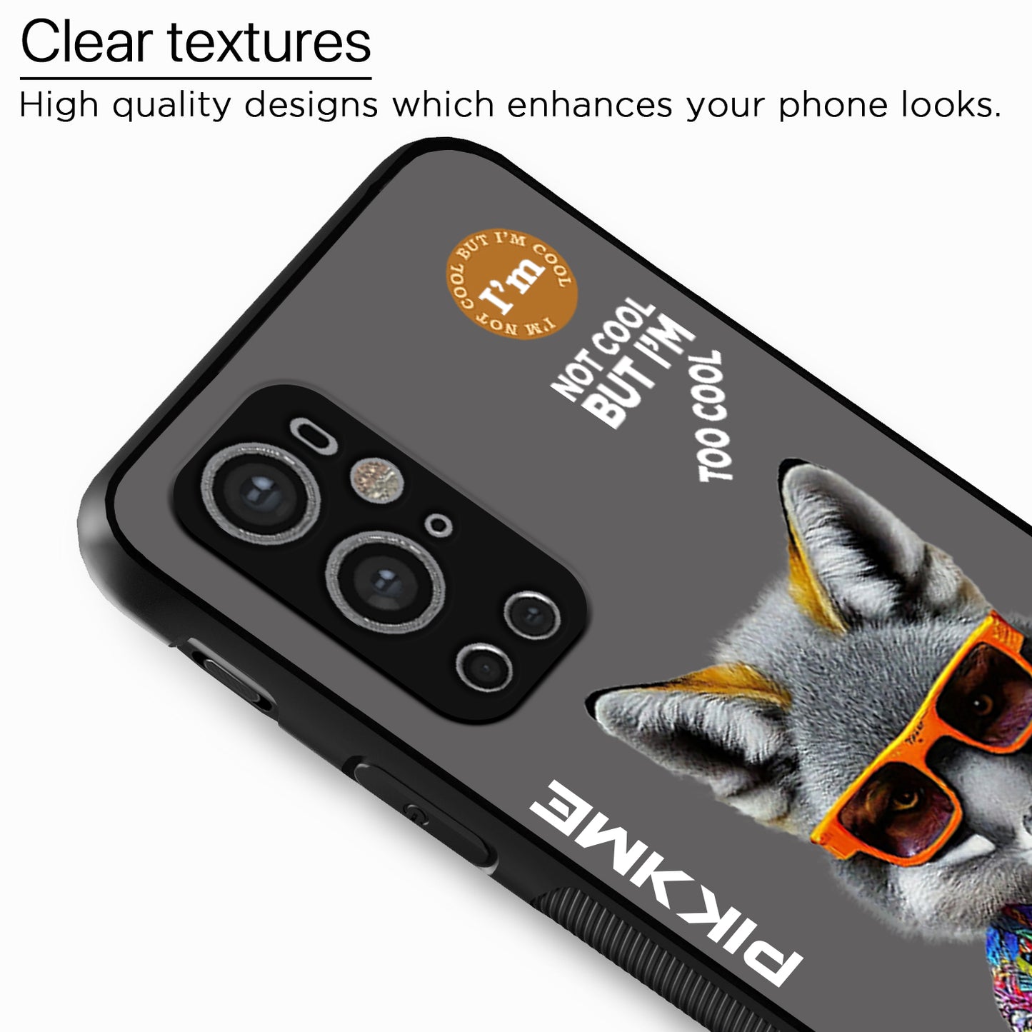 Pikkme Back Cover Pc Tpu + Printed Cool Funky Stylish Grey Wolf Swag Raised Edges Camera Protection |Bumper Case For OnePlus 9 Pro (Design 01)