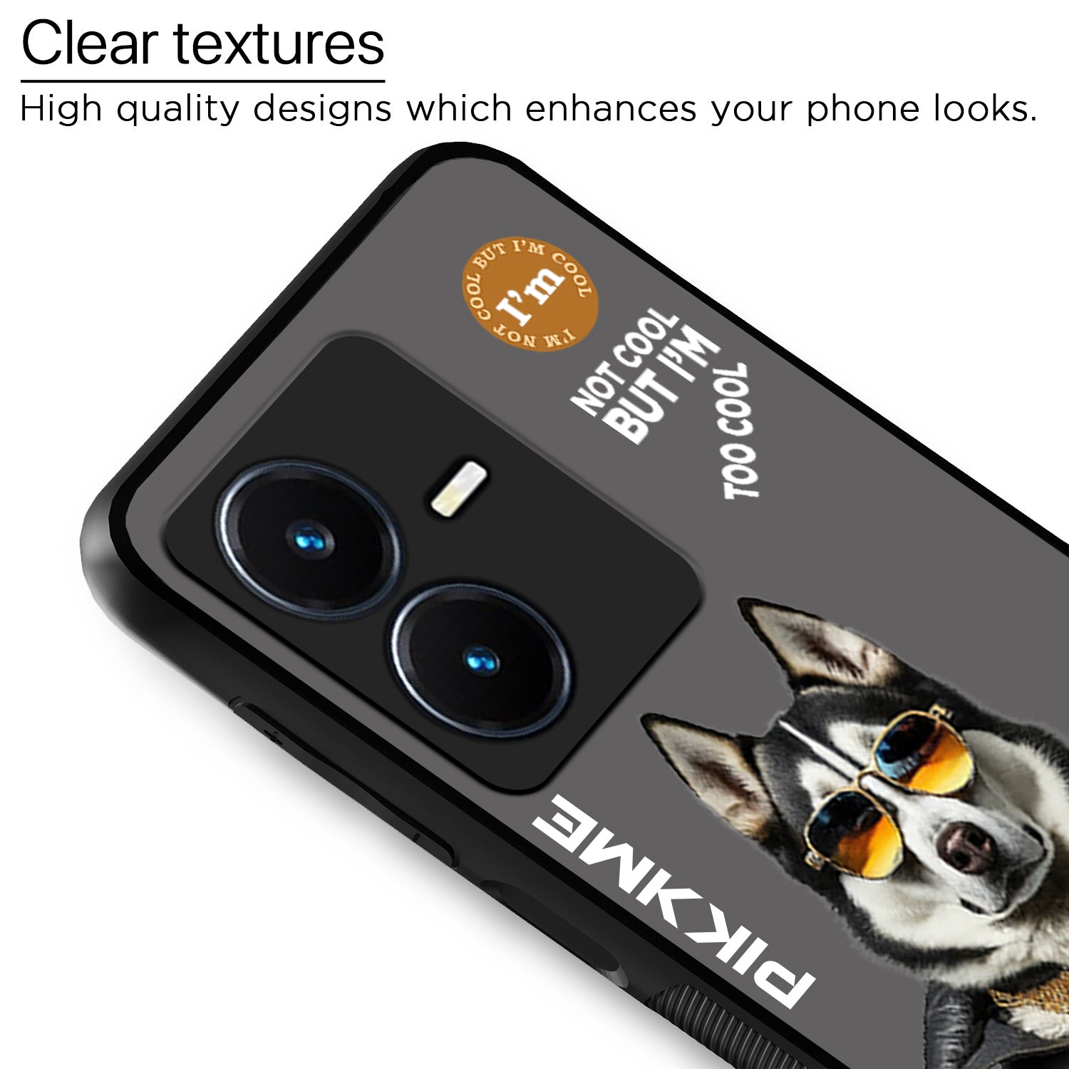 Pikkme Grey Dog Swag  Vivo Y22 Nim2 Back Cover (Design 02)