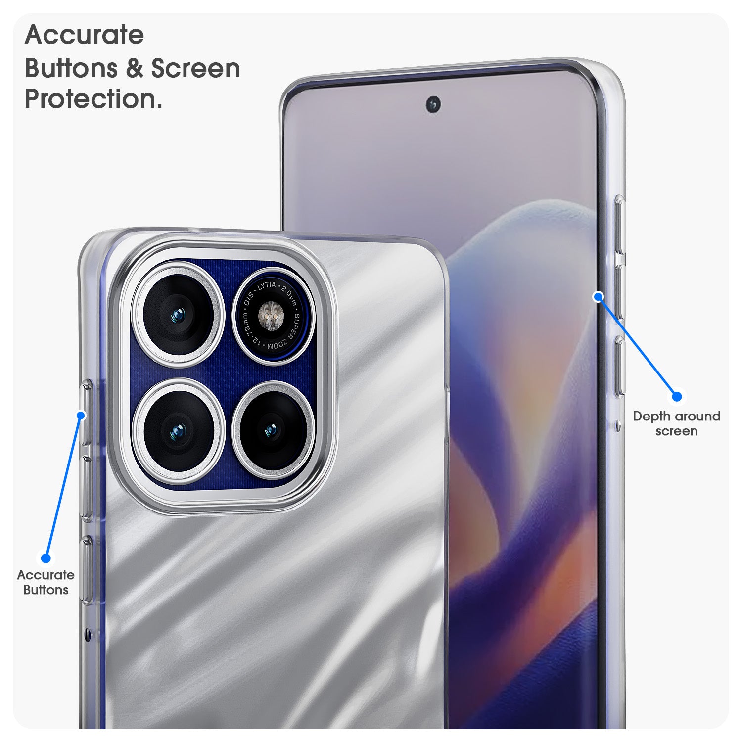 Pikkme Motorola Moto Edge 60 Pro 5G Swirl Design Silver Forest Back Cover  (Silver)