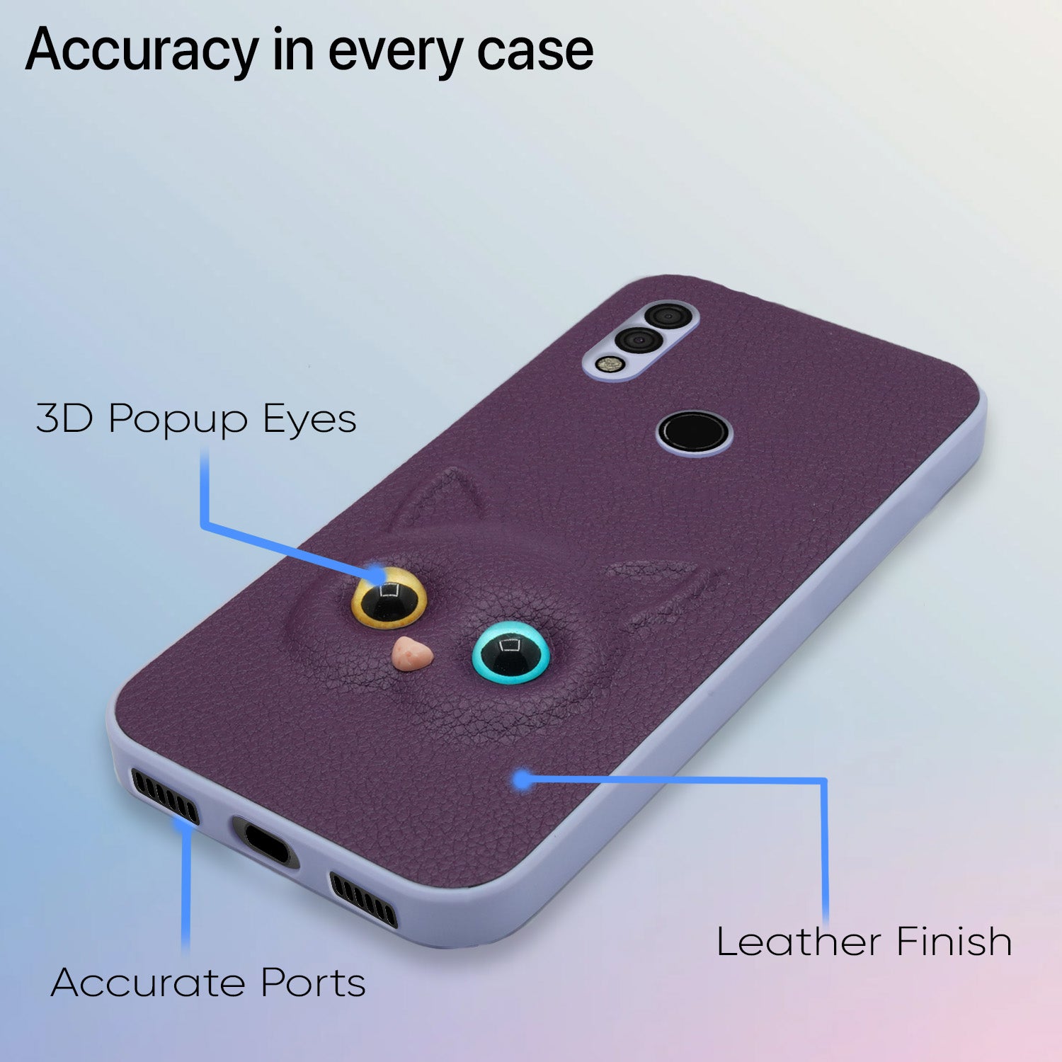 Pikkme Mi Redmi 7 / Redmi Y3 Kitty Back Cover (Purple)