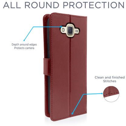 Pikkme Samsung Galaxy J7 2015 / J7 / J7 Nxt Flip Cover(Brown)