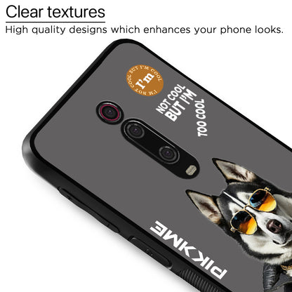 Pikkme Back Cover Pc Tpu + Printed Cool Funky Stylish Grey Dog Swag Raised Edges Camera Protection |Bumper Case For Redmi K20 Pro (Design 02)