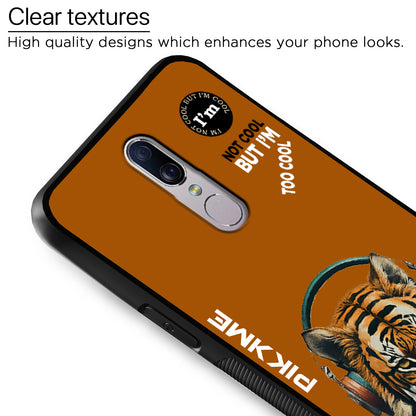 Pikkme Back Cover Pc Tpu + Printed Cool Funky Stylish Brown Tiger Swag Raised Edges Camera Protection |Bumper Case For Oppo F11 (Design 09)