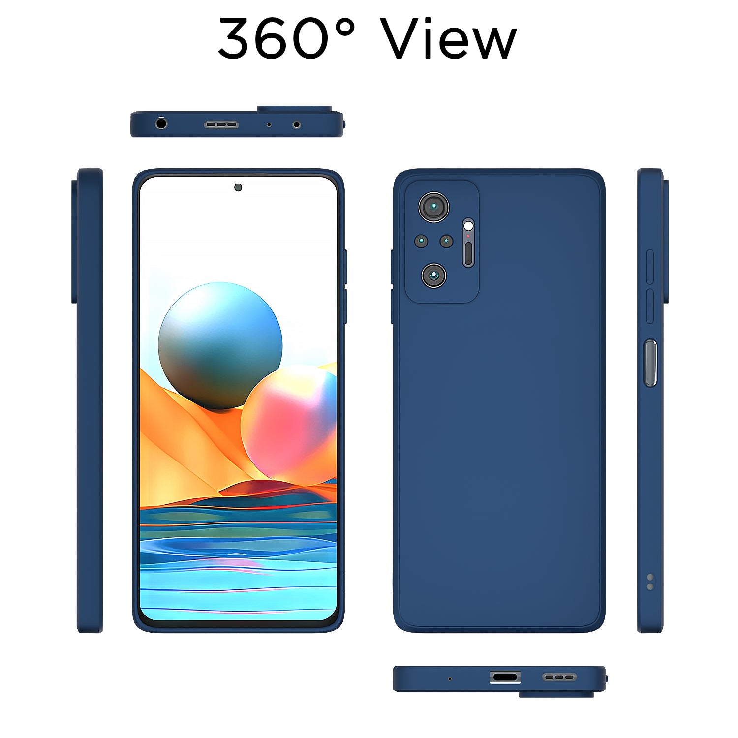 Pikkme Mi Redmi Note 10 Pro / Note 10 Pro Max Soft Matte Liquid Silicone Back Cover (Blue)