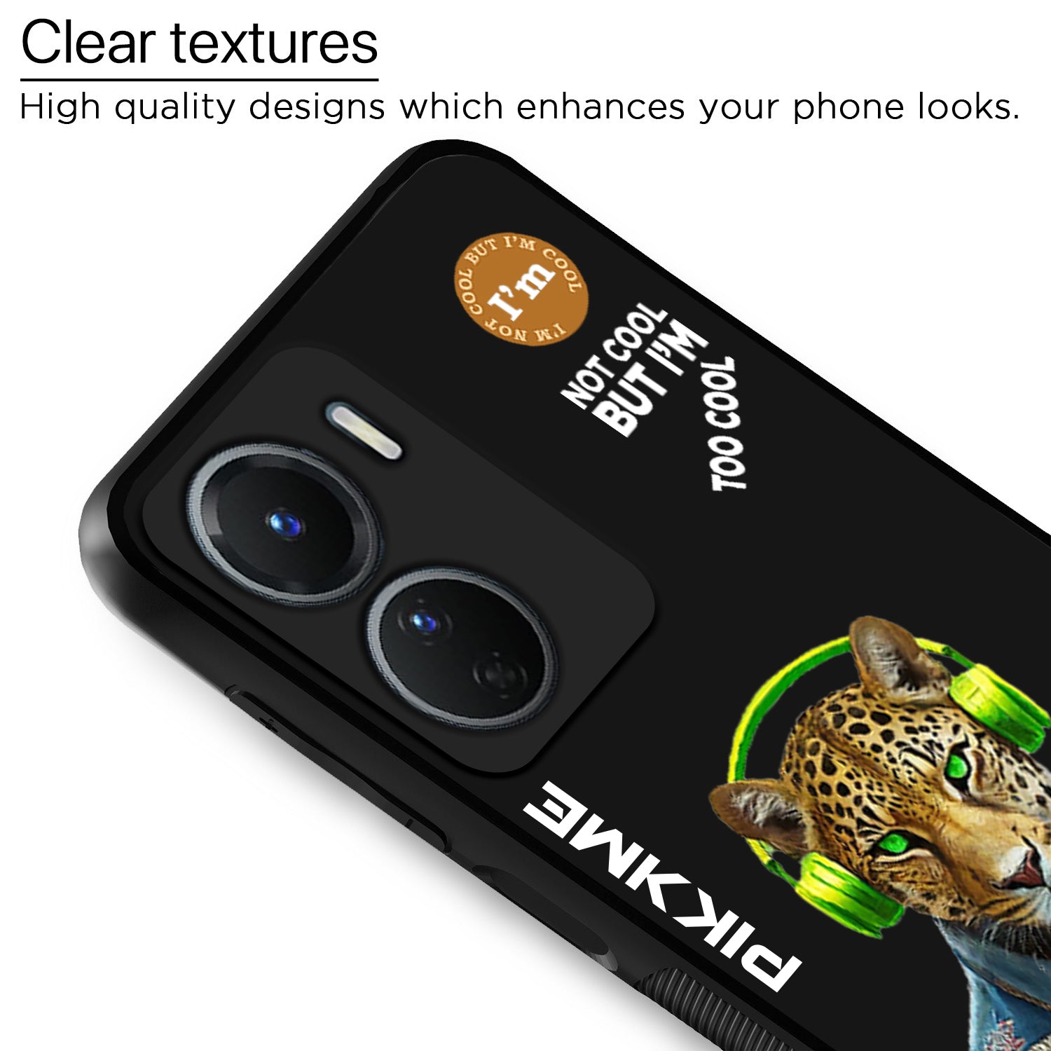 Pikkme Black Leopard Swag  Vivo Y16 Nim2 Back Cover (Design 03)