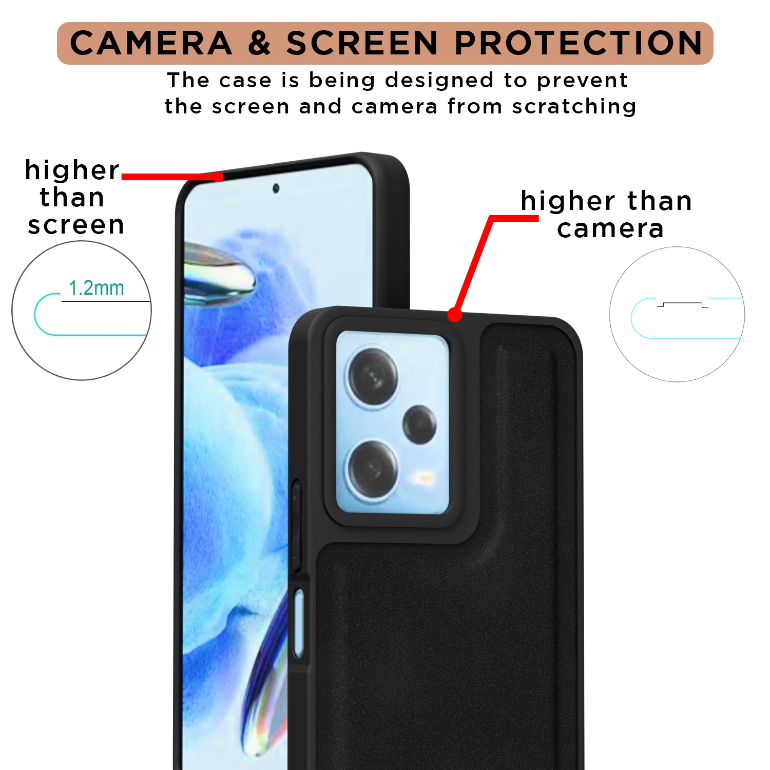 Pikkme Mi Redmi 12 5G / Poco M6 Pro 5G Premium Super Soft-Touch Leatherback Case (Black)