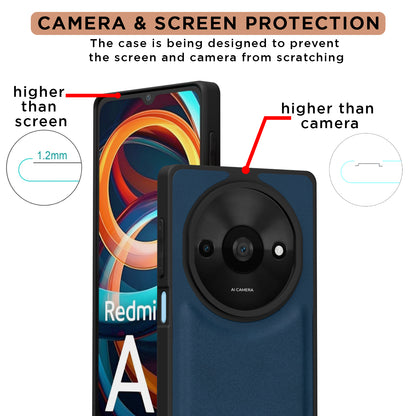 Pikkme Redmi A3 (2024) / Redmi A3x / Poco C61 Premium Leatherback Case (Blue)