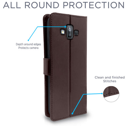 Pikkme Samsung Galaxy J7 Duo Flip Cover (Coffee)