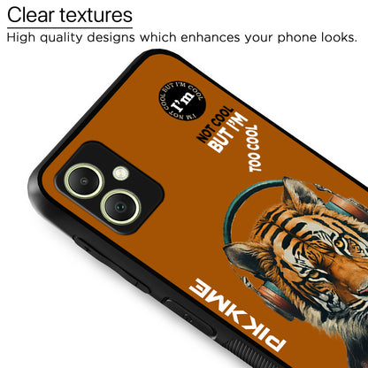 Pikkme Back Cover Pc Tpu + Printed Cool Funky Stylish Brown Tiger Swag Raised Edges Camera Protection |Bumper Case For Samsung Galaxy A05 (Design 09)