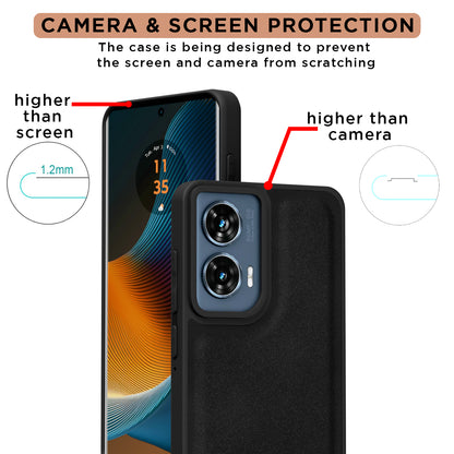 Pikkme Motorola Moto Edge 50 Fusion 5G Premium Super Soft-Touch Leatherback Case (Black)