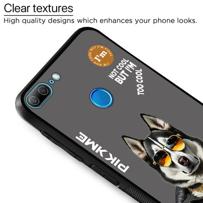 Pikkme Back Cover Pc Tpu + Printed Cool Funky Stylish Grey Dog Swag Raised Edges Camera Protection |Bumper Case For Honor 9 Lite (Design 02)