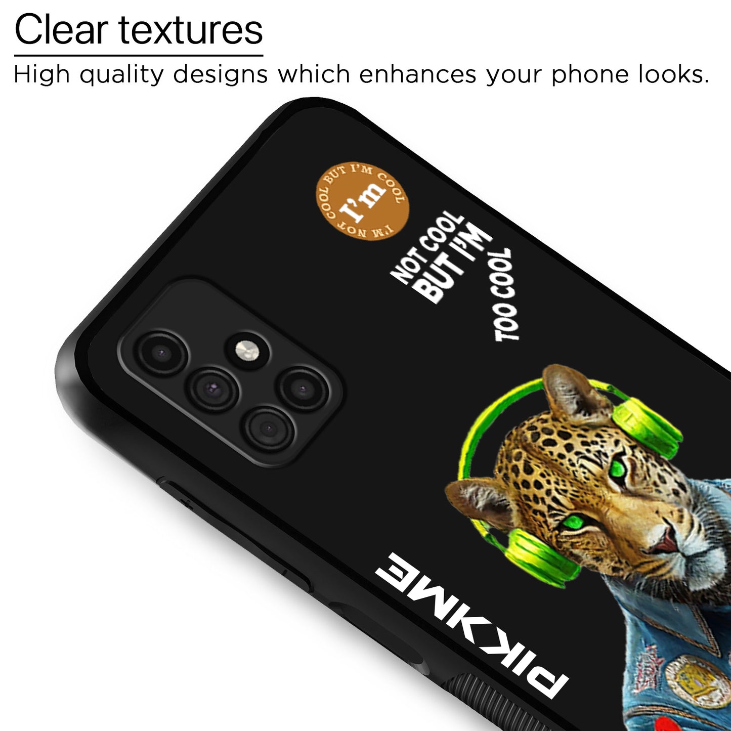 Pikkme Back Cover Pc Tpu + Printed Cool Funky Stylish Black Leopard Swag Raised Edges Camera Protection |Bumper Case For Samsung Galaxy M31s (Design 03)