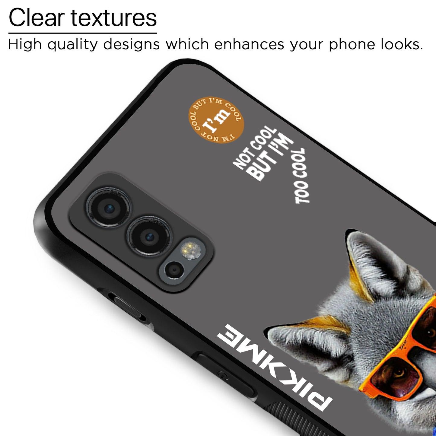 Pikkme Back Cover Pc Tpu + Printed Cool Funky Stylish Grey Wolf Swag Raised Edges Camera Protection |Bumper Case For OnePlus Nord 2 5G (Design 01)