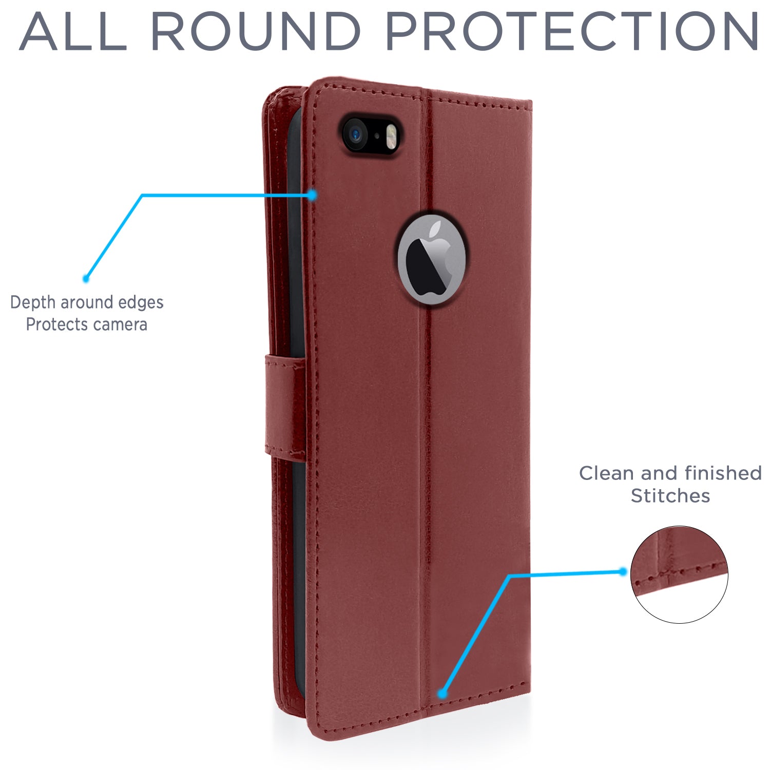 Pikkme iPhone 5 / 5s / Se Vintage Flip Cover (Brown)