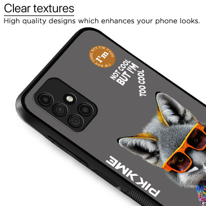 Pikkme Back Cover Pc Tpu + Printed Cool Funky Stylish Grey Wolf Swag Raised Edges Camera Protection |Bumper Case For Samsung Galaxy M31s (Design 01)