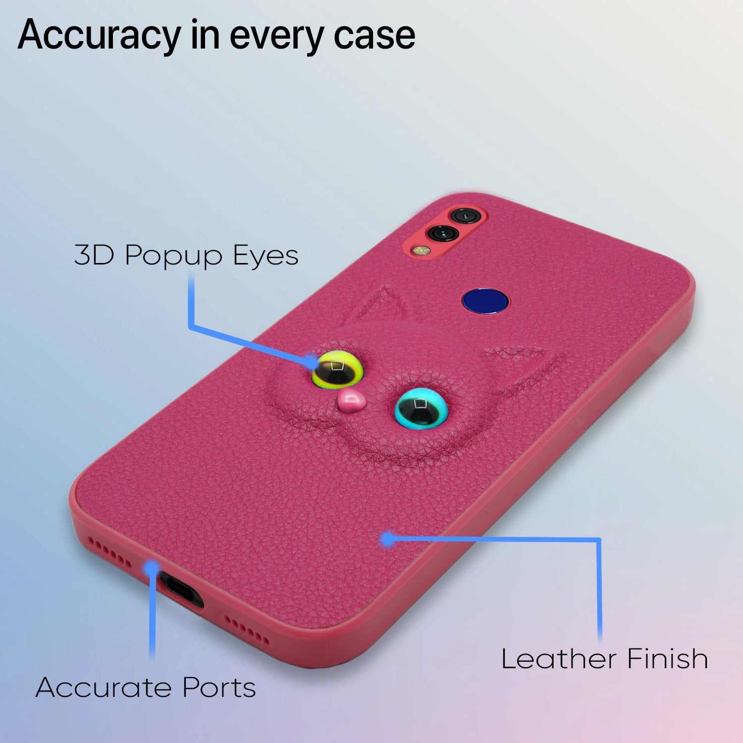 Pikkme Mi Redmi 7 / Redmi Y3 Kitty Back Cover (Pink)