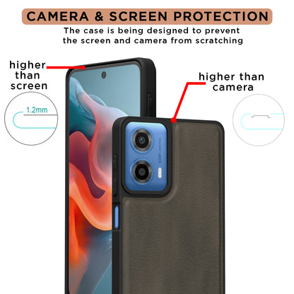 Pikkme Motorola Moto G34 / G45 5G Premium Super Soft-Touch Leatherback Case (Brown)