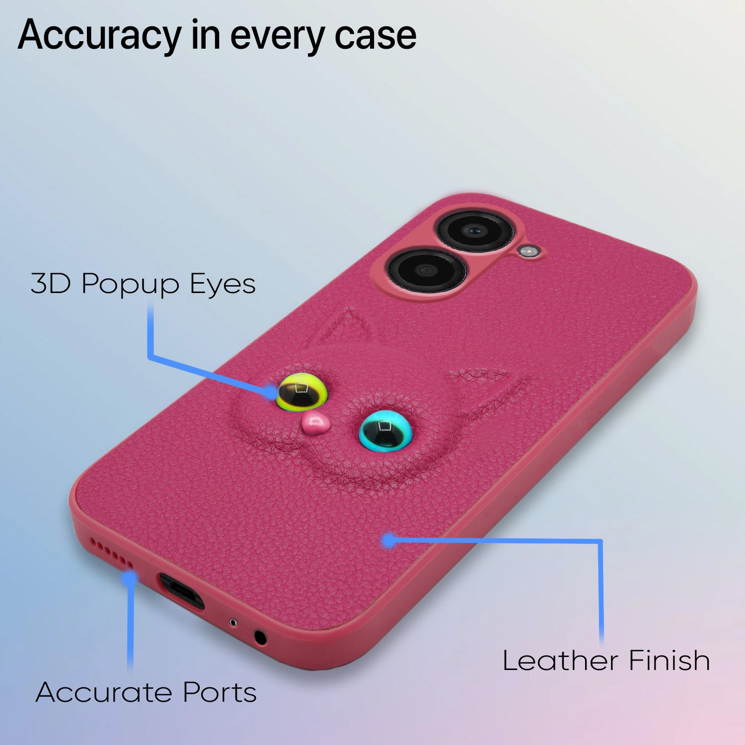 Pikkme Realme 10 4G Kitty Back Cover (Pink)