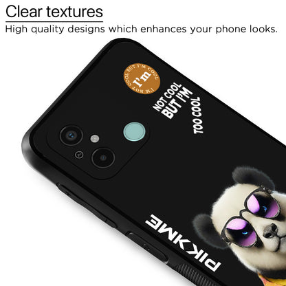 Pikkme Back Cover Pc Tpu + Printed Cool Funky Stylish Black Panda Swag Raised Edges Camera Protection |Bumper Case For Redmi 12C (Design 05)