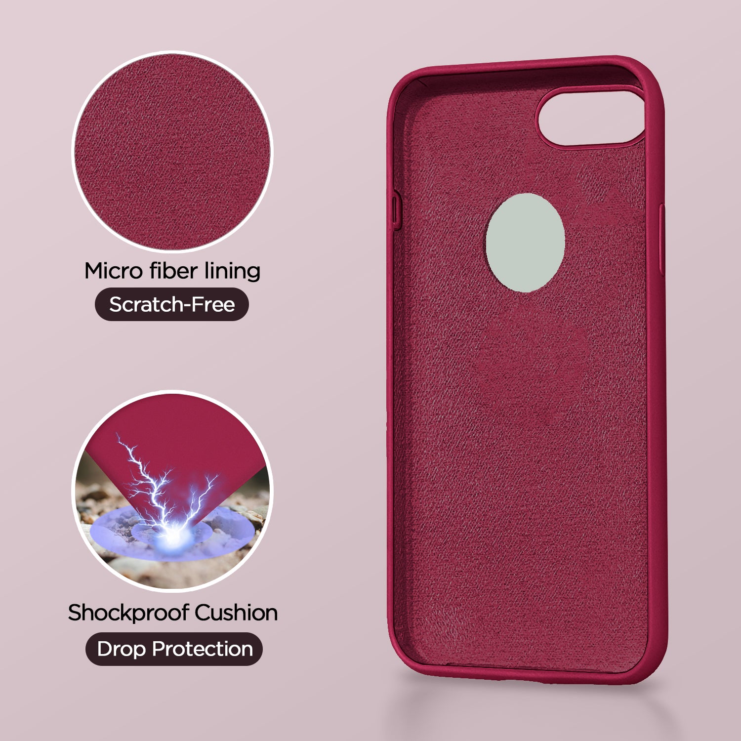 Pikkme iPhone 6 / 6S Back Cove Super Soft Silicone | Bumper Case (Rose Red)