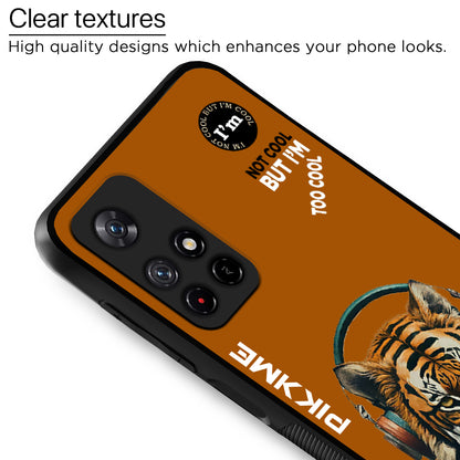 Pikkme Back Cover Pc Tpu + Printed Cool Funky Stylish Brown Tiger Swag Raised Edges Camera Protection |Bumper Case For Redmi Note 11T (Design 09)