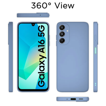 Pikkme Samsung Galaxy A16 5G Soft Matte Liquid Silicone Back Cover (Aqua Blue)