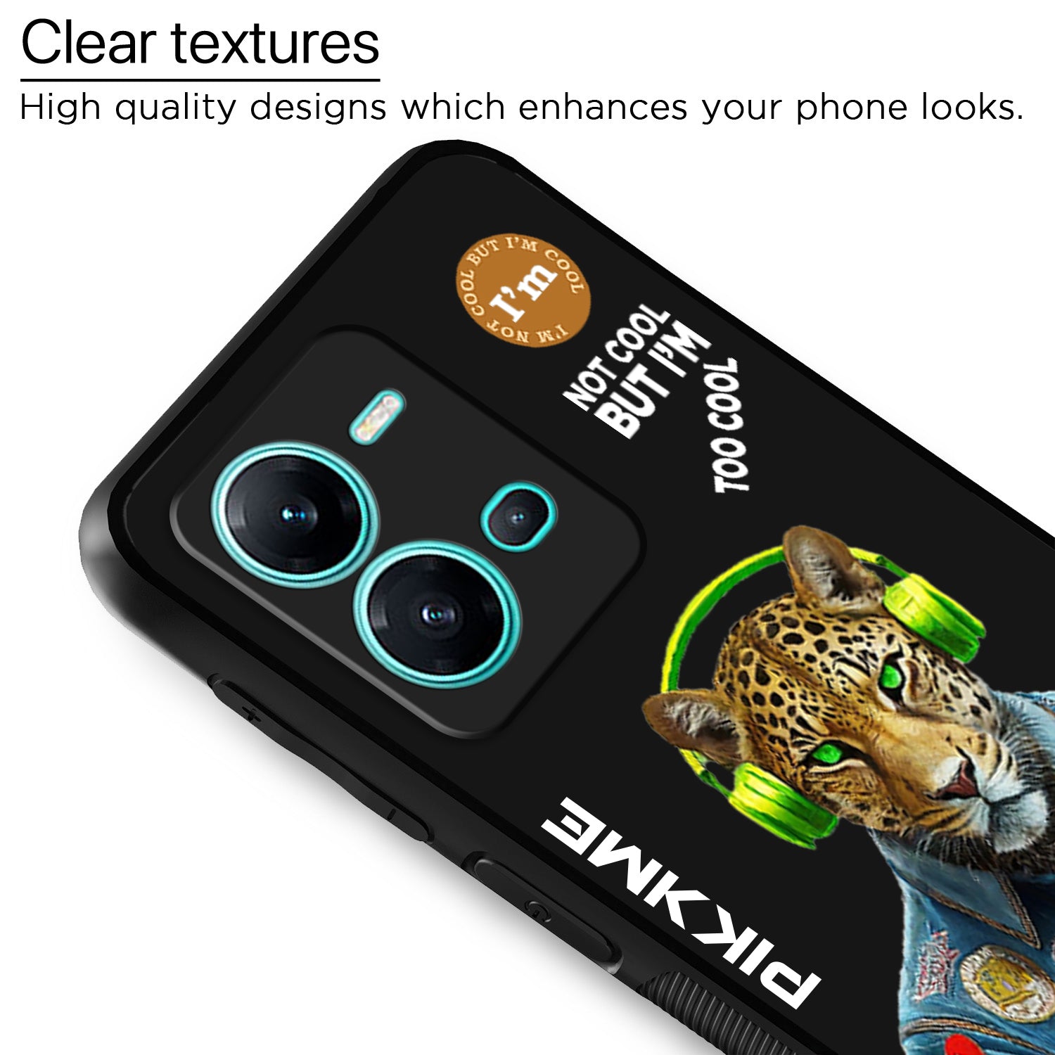 Pikkme Black Leopard Swag  Vivo V25 5G Nim2 Back Cover (Design 03)