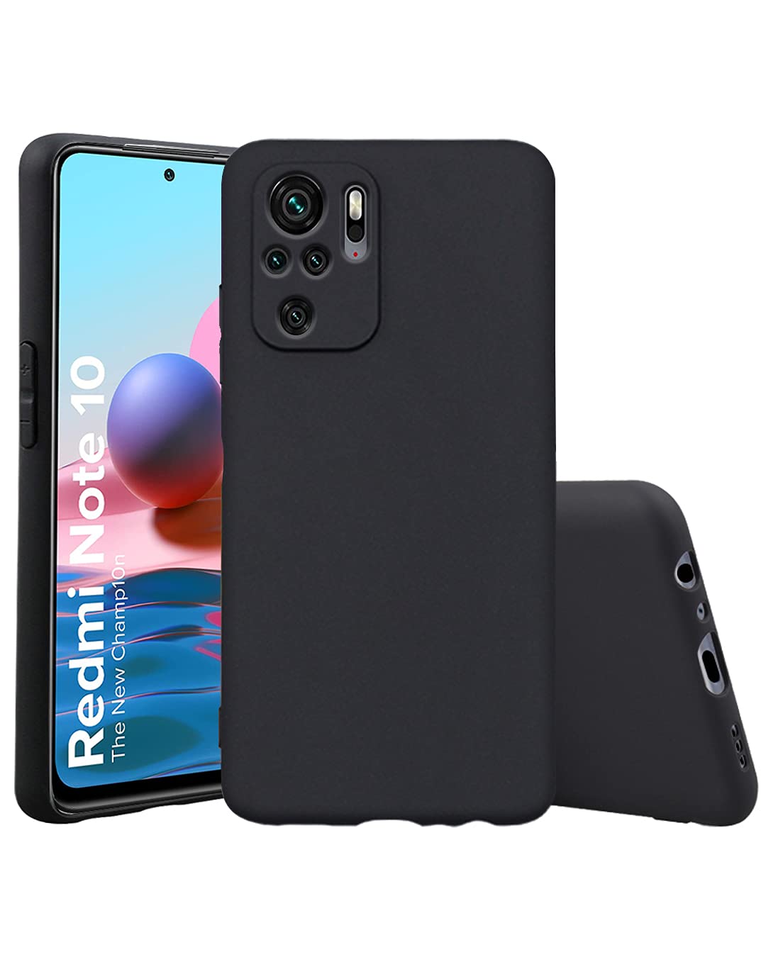 Pikkme Redmi Note 10 black mobile back cover