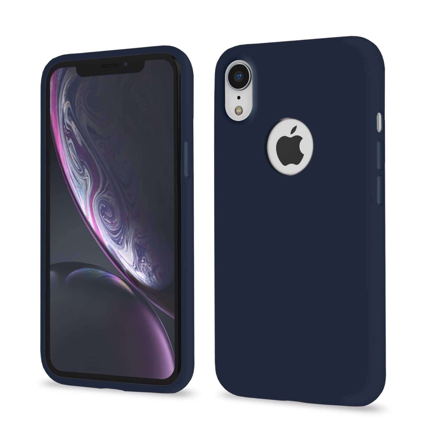iPhone XR Soft Silicone phone cover in dark blue by Pikkme